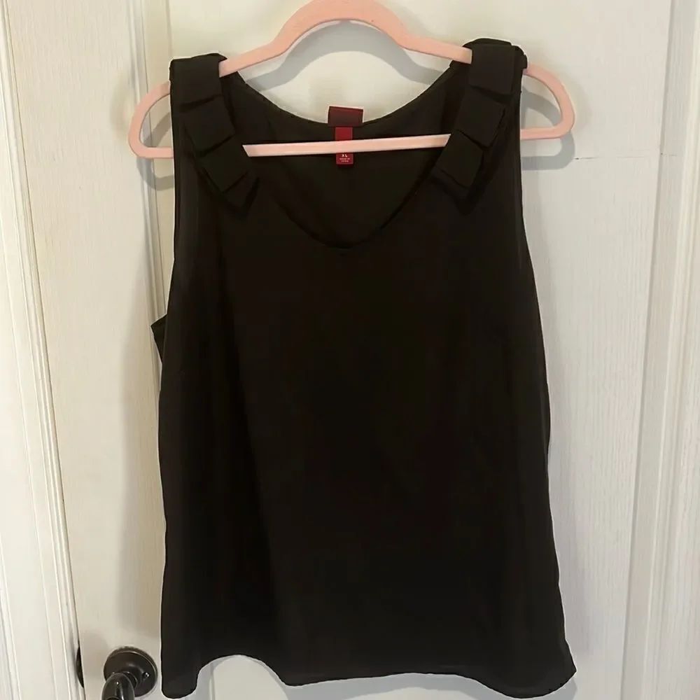 Merona Black Ruffle Neck sleeveless Blouse
